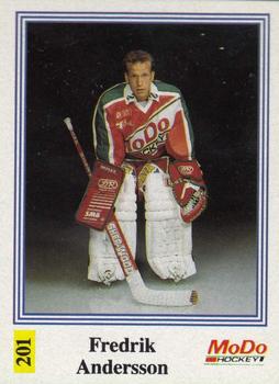 1991-92 Semic Elitserien (Swedish) Stickers #201 Fredrik Andersson Front