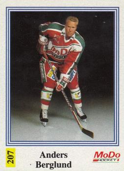 1991-92 Semic Elitserien (Swedish) Stickers #207 Anders Berglund Front
