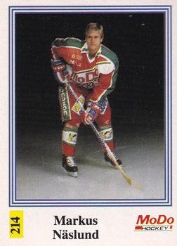 1991-92 Semic Elitserien (Swedish) Stickers #214 Markus Naslund Front