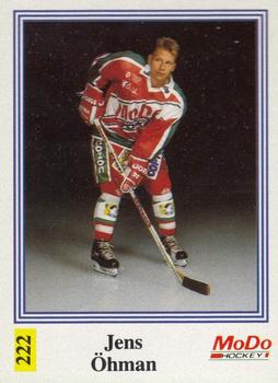 1991-92 Semic Elitserien (Swedish) Stickers #222 Jens Ohman Front