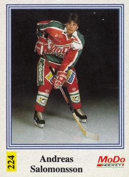 1991-92 Semic Elitserien (Swedish) Stickers #224 Andreas Salomonsson Front