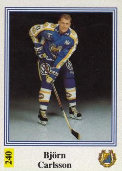 1991-92 Semic Elitserien (Swedish) Stickers #240 Bjorn Carlsson Front