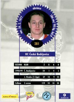 1999-00 Czech OFS #281 Lukas Zib Back