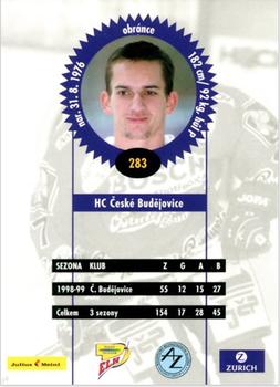 1999-00 Czech OFS #283 Radek Martinek Back