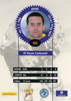 1999-00 Czech OFS #455 Josef Straub Back