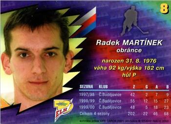 2000-01 Czech OFS #8 Radek Martinek Back