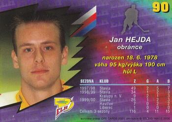 2000-01 Czech OFS #90 Jan Hejda Back