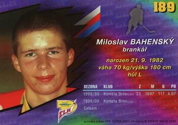 2000-01 Czech OFS #189 Miloslav Bahensky Back