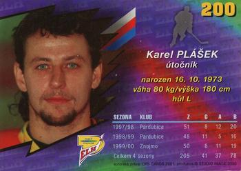 2000-01 Czech OFS #200 Karel Plasek Back