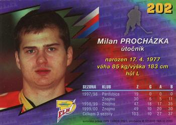 2000-01 Czech OFS #202 Milan Prochazka Back