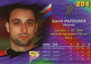 2000-01 Czech OFS #204 David Pazourek Back