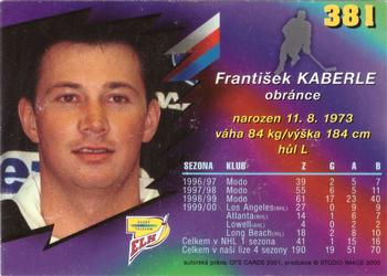 2000-01 Czech OFS #381 Frantisek Kaberle Back
