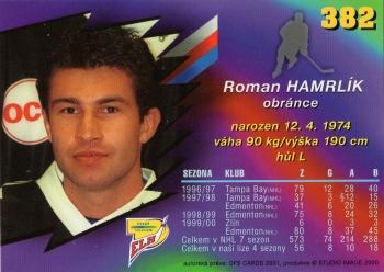 2000-01 Czech OFS #382 Roman Hamrlik Back
