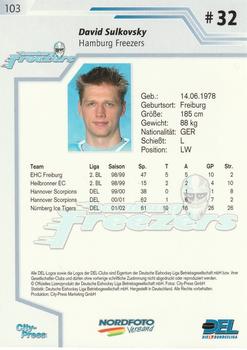 2002-03 Playercards (DEL) #103 David Sulkovsky Back