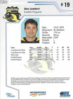 2002-03 Playercards (DEL) #222 Dan Lambert Back