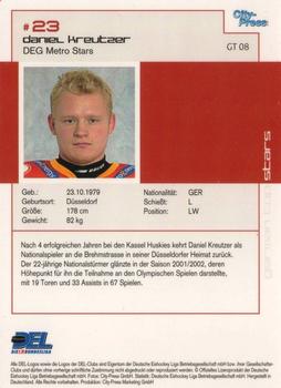 2002-03 Playercards (DEL) - German Topstars #GT08 Daniel Kreutzer Back