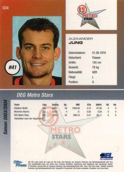 2003-04 Playercards (DEL) #34 Alexander Jung Back