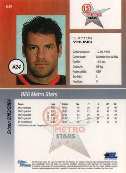 2003-04 Playercards (DEL) #45 Clayton Young Back