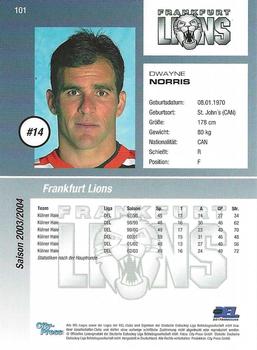 2003-04 Playercards (DEL) #101 Dwayne Norris Back