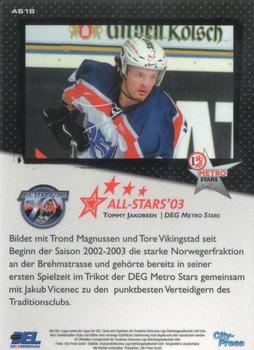 2003-04 Playercards (DEL) - All-Stars '03 #AS18 Tommy Jakobsen Back