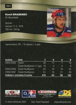 2007-08 Czech OFS #4 Kamil Brabenec Back