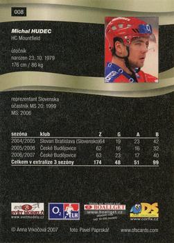 2007-08 Czech OFS #8 Michal Hudec Back