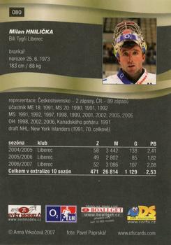2007-08 Czech OFS #80 Milan Hnilicka Back