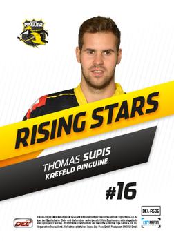 2016-17 German DEL Playercards Premium - Rising Stars #DEL-RS06 Thomas Supis Back