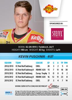 2013-14 Austrian EBEL #236 Kevin Puschnik Back