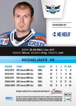 2013-14 Austrian EBEL #238 Michael Mayr Back
