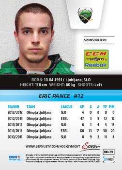 2013-14 Austrian EBEL #278 Eric Pance Back
