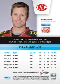 2013-14 Austrian EBEL #2 Kirk Furey Back