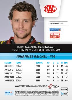 2013-14 Austrian EBEL #4 Johannes Reichel Back