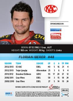 2013-14 Austrian EBEL #5 Florian Iberer Back