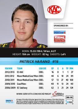 2013-14 Austrian EBEL #10 Patrick Harand Back