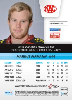 2013-14 Austrian EBEL #13 Markus Pirmann Back