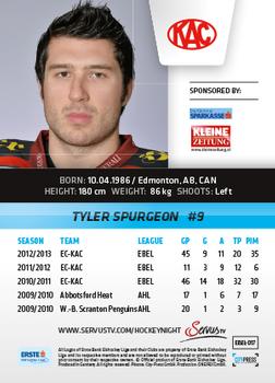 2013-14 Austrian EBEL #17 Tyler Spurgeon Back