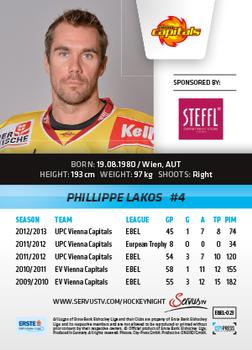 2013-14 Austrian EBEL #23 Philippe Lakos Back