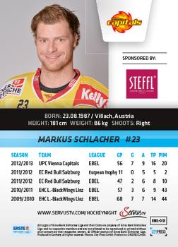 2013-14 Austrian EBEL #33 Markus Schlacher Back