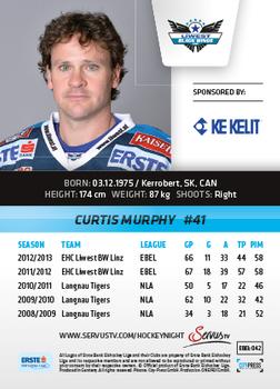 2013-14 Austrian EBEL #42 Curtis Murphy Back