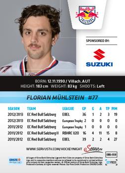 2013-14 Austrian EBEL #58 Florian Muhlstein Back