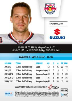 2013-14 Austrian EBEL #64 Daniel Welser Back