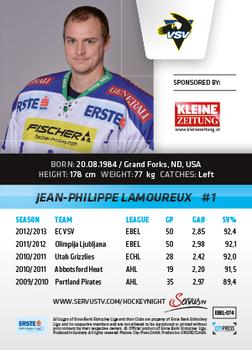 2013-14 Austrian EBEL #74 Jean-Philippe Lamoureux Back