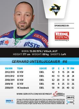 2013-14 Austrian EBEL #79 Gerhard Unterluggauer Back