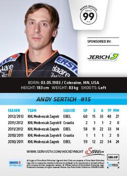 2013-14 Austrian EBEL #97 Andy Sertich Back