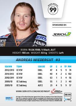 2013-14 Austrian EBEL #98 Andreas Wiedergut Back