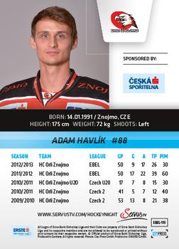 2013-14 Austrian EBEL #119 Adam Havlik Back