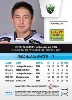 2013-14 Austrian EBEL #144 Judd Blackwater Back