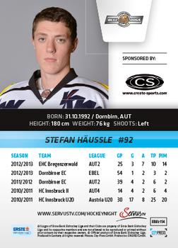 2013-14 Austrian EBEL #154 Stefan Haussle Back