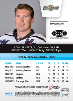 2013-14 Austrian EBEL #156 Brendan Brooks Back
